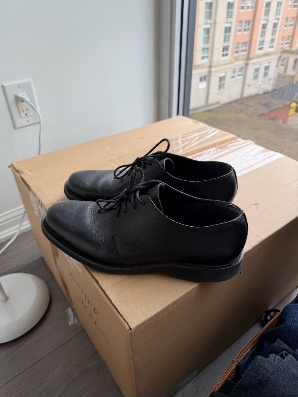 COS Black Leather Derby Lace-Up Shoes